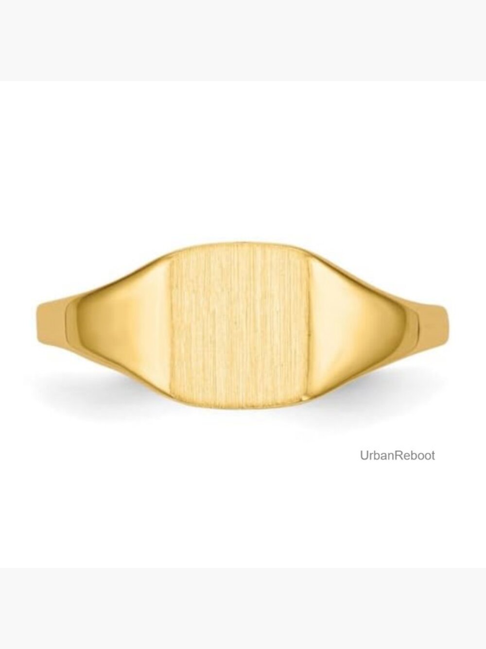 14k Yellow Gold Solid Back Signet Ring Size 6 Band - Picture 5 of 7